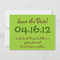 Save the Date Lime Green & Brown