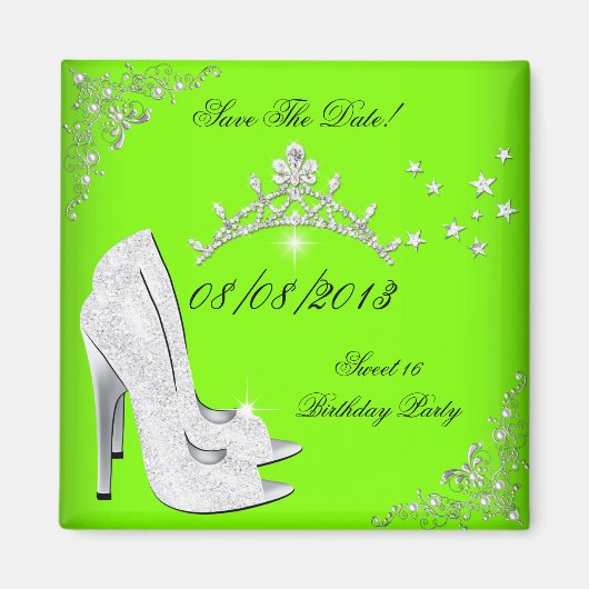 Save the Date Limone High Heels Shoes Tiara Magnet (Vorne)