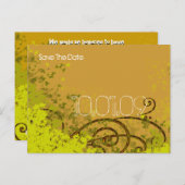 Save the Date - Limone Leaf-Wirbel Ankündigungspostkarte (Vorne/Hinten)