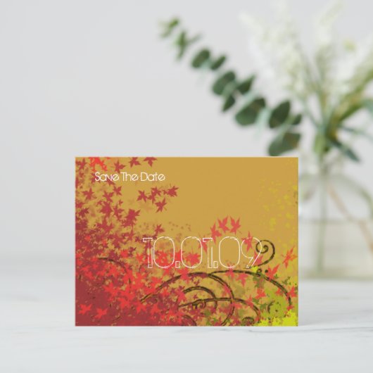 Save the Date - Limone Leaf-Wirbel - Ankündigungspostkarte (Stehend Vorderseite)