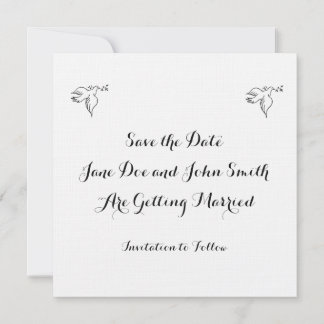 Save the Date Linen 5,25" x 5,25", Standard White Einladung