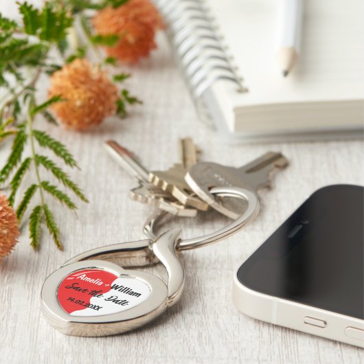 "Save the Date", links, paarweise Schlüsselanhänger (Seite)