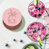 Save the Date Logo für die Palm Tree Runder Pappuntersetzer