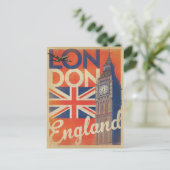 Save The Date | London, England - Flagge Ankündigungspostkarte (Stehend Vorderseite)