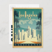 Save The Date | Los Angeles, CA 2 Ankündigungspostkarte (Vorne/Hinten)