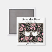 Save the Date Love Birds Wedding Magnet (Vorderseite/Rückseite)