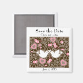 Save the Date Love Birds Wedding Magnet (Vorderseite/Rückseite)