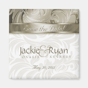 Save the Date Magnet-Blumenblatt-Gold 2 Magnet