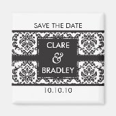 SAVE THE DATE: Magnet :: Damask - schwarz (Vorne)