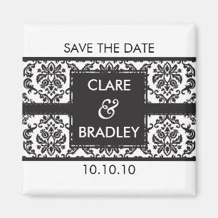 SAVE THE DATE: Magnet :: Damask - schwarz