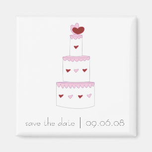 Save the Date Magnet mit Hochzeits-Kuchen-Entwurf
