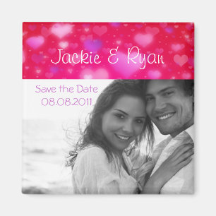 Save the Date Magnet-niedliche Herz-Foto-Schablone Magnet