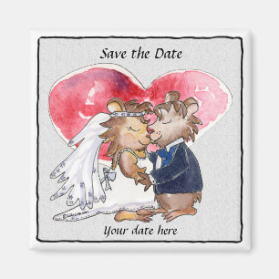 Save the Date Magnet-niedlicher Hochzeits-Cartoon Magnet
