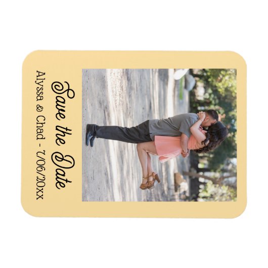 Save the date magnet personalized photo (Horizontal)