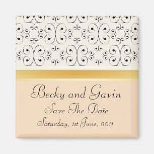 Save the Date Magnet-Pfirsiche und Creme Magnet