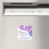 "Save the Date" Magnet, Rosa und Blau Blumen Magnet (In Situ (Geschirrspüler))