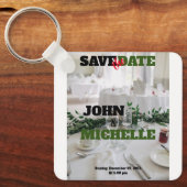Save the Date Magnetkartenelegante Schlüsselanhänger (Vorderseite)