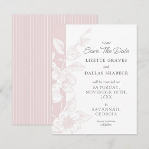 Save the Date Magnolia Blush Southern Wedding Card Einladung