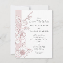 Save the Date Magnolia Blush Southern Wedding Card Einladung