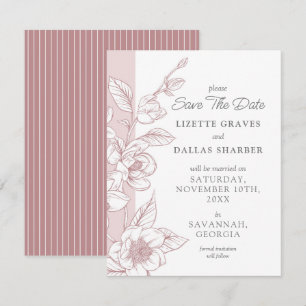 Save the Date Magnolia Blush Southern Wedding Card Einladung