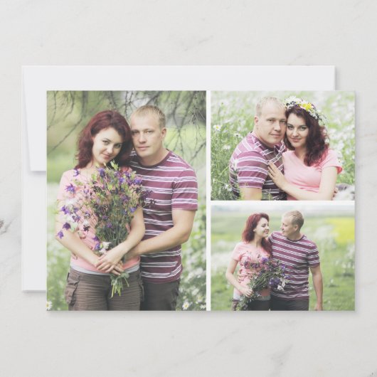 Save the Date Magnolia Blush Wedding 4-Foto Card Einladung (Rückseite)