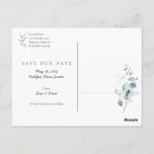Save the Date Mai 2023 Botanisches Elegant Gold Postkarte (Rückseite)