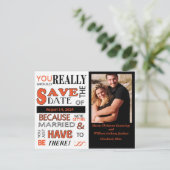 Save the Date (Mandarine) Ankündigung (Stehend Vorderseite)