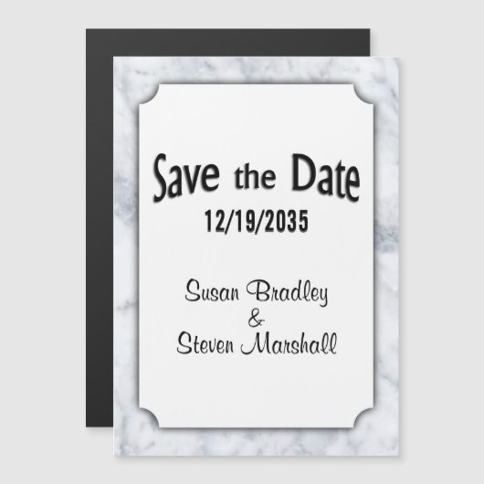 Save the Date Marble Magneteinladung (Vorne/Hinten)