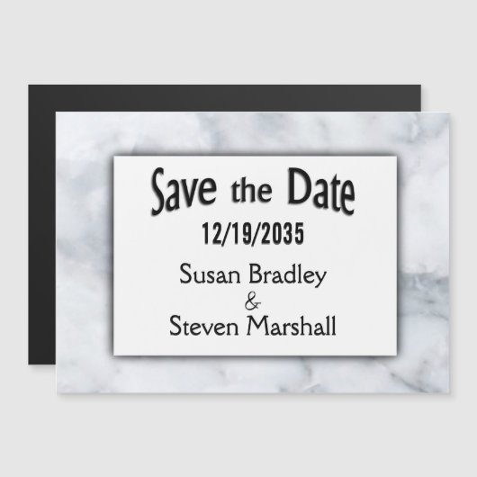 Save the Date Marble Magneteinladung (Vorne/Hinten)