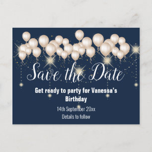 Save the Date Marineballons spriekle alles Ankündigungspostkarte