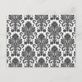 Save the Date Mark Favoriten Schwarz-weiß Damask b Ankündigungspostkarte (Rückseite)
