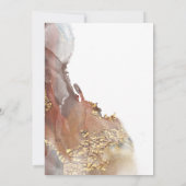 Save the Date Marmorfarben Gold und Bronze Einladung (Rückseite)