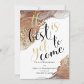 Save the Date Marmorfarben Gold und Bronze Einladung (Vorderseite)