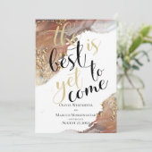 Save the Date Marmorfarben Gold und Bronze Einladung (Stehend Vorderseite)