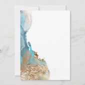 Save the Date Marmorfarben Türkis und Gold Einladung (Rückseite)