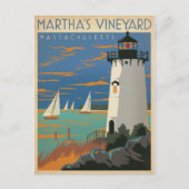 Save The Date | Martha's Vineyard, MA Lighthouse Ankündigungspostkarte (Vorderseite)