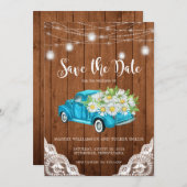 Save the Date Mason Jar Lights Wood Lace (Vorne/Hinten)