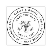 Save the Date Mason Jar Rücksendeadresse Selbstfar Permastempel (Design)