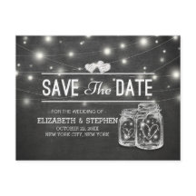 Save the Date Mason Jar String Lights Chalkboard A