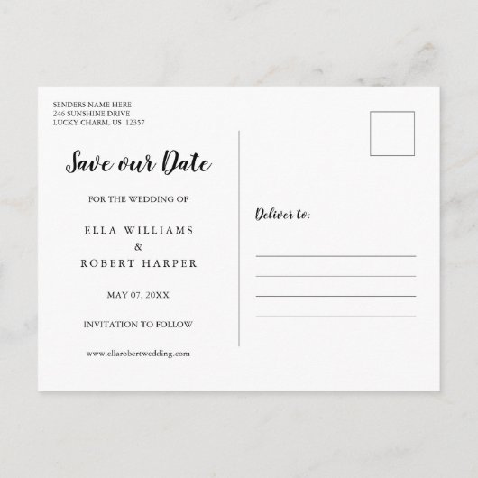 Save the Date Mason Jar String Lights Rustikales F Ankündigungspostkarte (Rückseite)