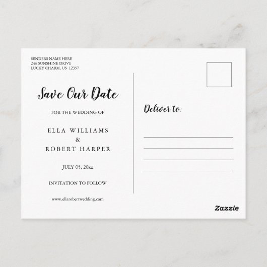 Save the Date Mason Jar String Lights Rustikales F Postkarte (Rückseite)