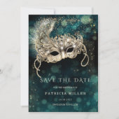 Save the Date Masquerade Party Einladung (Vorderseite)