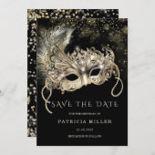 Save the Date Masquerade Party Einladung (Vorne/Hinten)