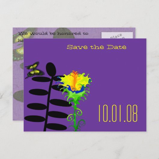 Save the Date - - - - Maßgeschneidert - kundenspez Ankündigungspostkarte (Vorne/Hinten)