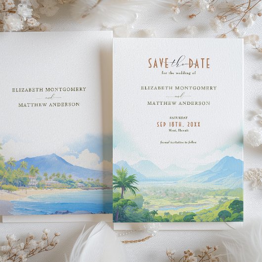 Save the Date Maui, Hawaii Zielort Einladung