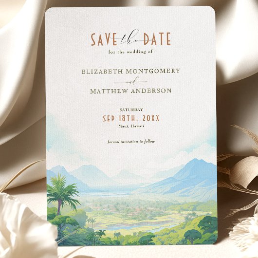 Save the Date Maui, Hawaii Zielort Einladung