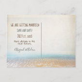 Save the Date Meldung in einer Flasche Ankündigungspostkarte (Rückseite)