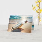 Save the Date Meldung in einer Flasche Karte (Gelbe Blume)