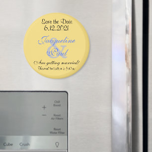 Save the Date Mellow Yellow Blue Magnete Magnet