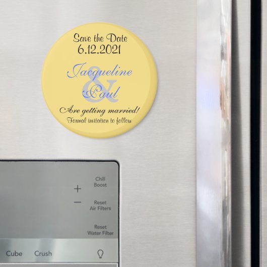 Save the Date Mellow Yellow Blue Magnete Magnet (In Situ (Kühlschrank))